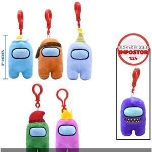 Tokiedo Among Us Plush Hangers Series 1, (16) 3-in Collectible Figure Keychains